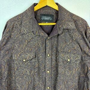 Rodeo Carte Men Western Long Sleeve Pearl Snap Shirt Sz XXL Cowboy Country Rodeo